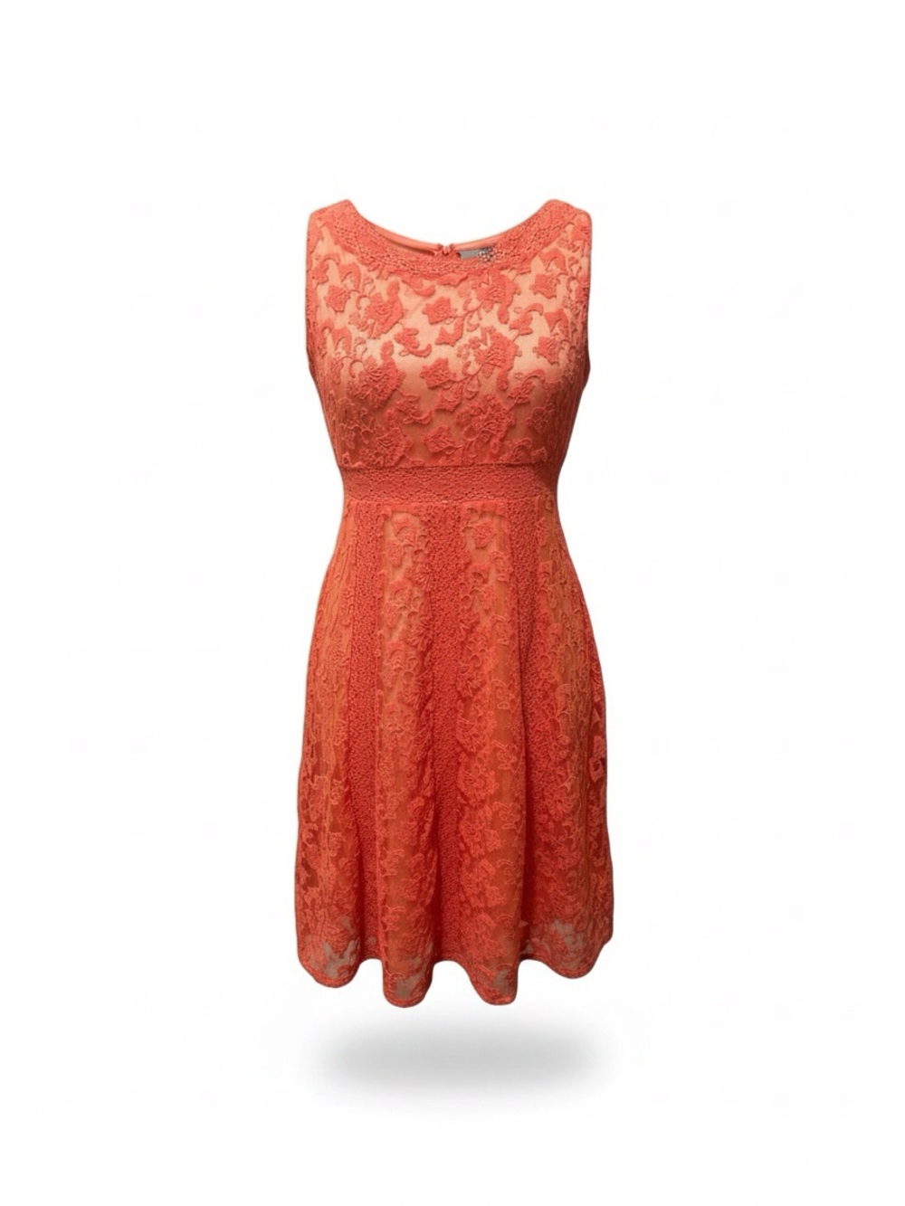 Sundance Coral Lace Sleeveless Fit-and-Flare Dress